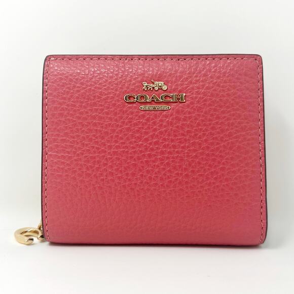 Coach Snap Wallet in Watermelon Leather C2862 - Picture 1 of 8